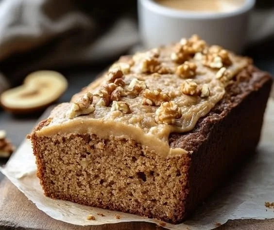 Delicious homemade Coffee Walnut Loaf with coffee flavor and walnut chunks