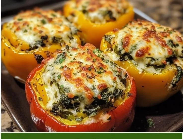Easy spinach and ricotta stuffed bell peppers recipe