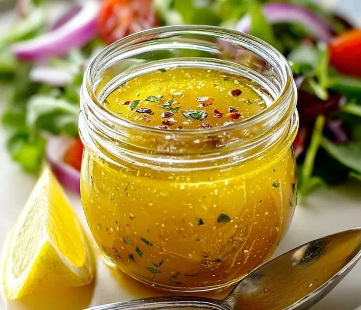 Fresh ingredients for simple lemon vinaigrette recipe